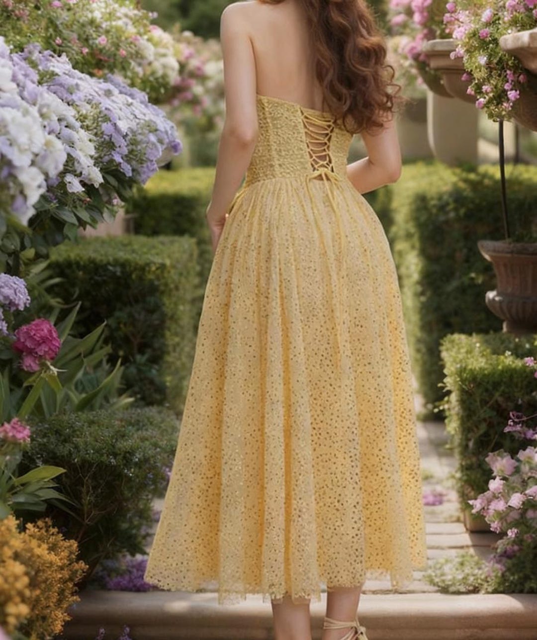 Vintage Y2K Halter Sparkly Gold Short Tulle Prom Party Dresses Gown ...