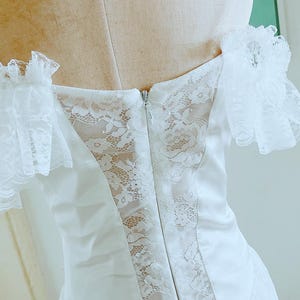 Off Shoulder Princess Tiered Lace Wedding Dress Long Sleeve Bridal Gowns image 2