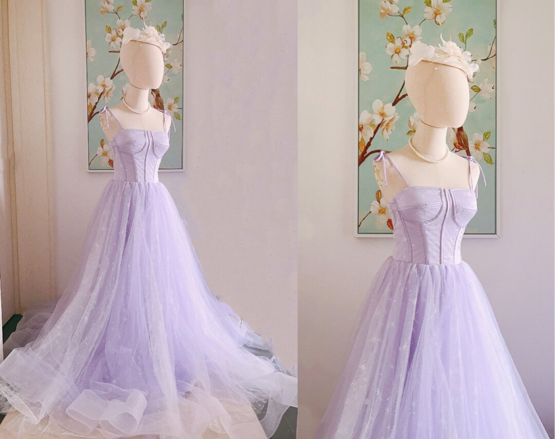 Purple Prom Dresses Lilac Starry Tulle Sparkly Lavender Prom Homecoming Dresses Long Etsy Canada