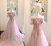 Off Shoulder Corset Fairy Pink Prom Dresses,Pink Tulle Jeweled Formal Evening Gowns Off Shoulder,Wedding Reception Dresses,Engagement Dress 
