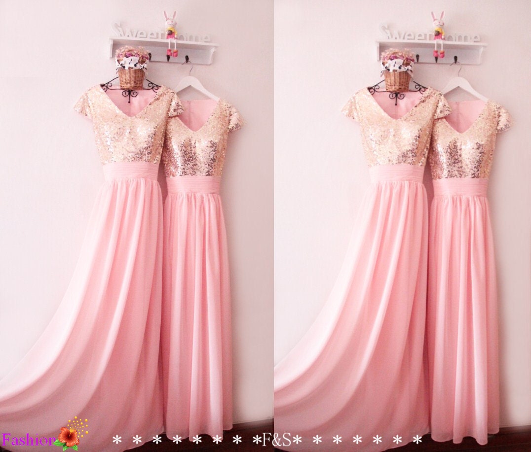 Prom Dress with SleevesModest Sequin Metallic Prom Dress Etsy