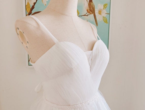 etsy short prom dresses Short Tulle Wedding Dress: White Homecoming, Prom Dress