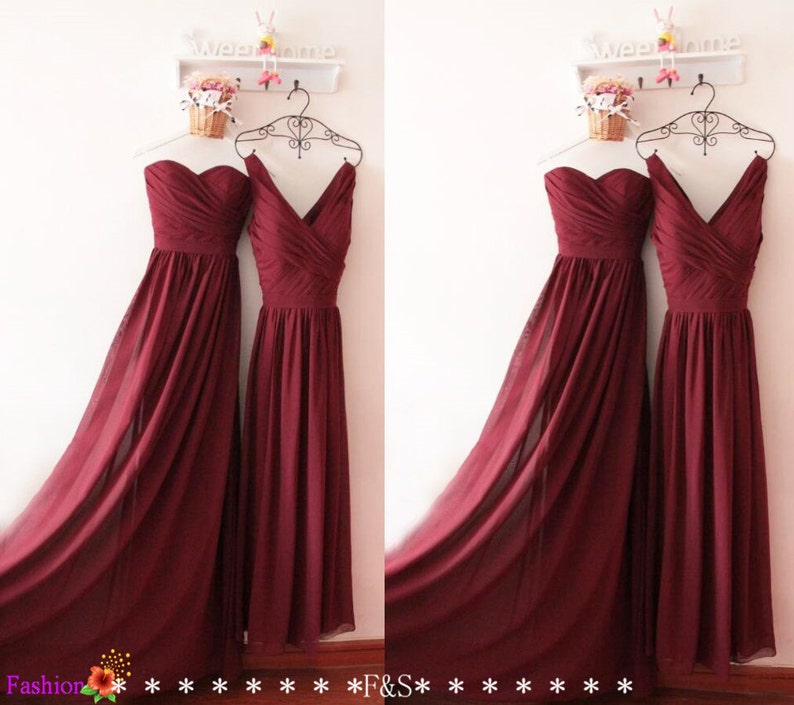 Burgundy Bridesmaid DressStrapless Prom DressJunior Etsy