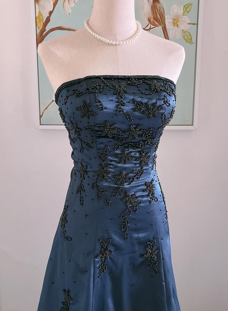 navy blue dress for baby girl 90s Ice Blue Corset Prom Dress (M) main image 0
