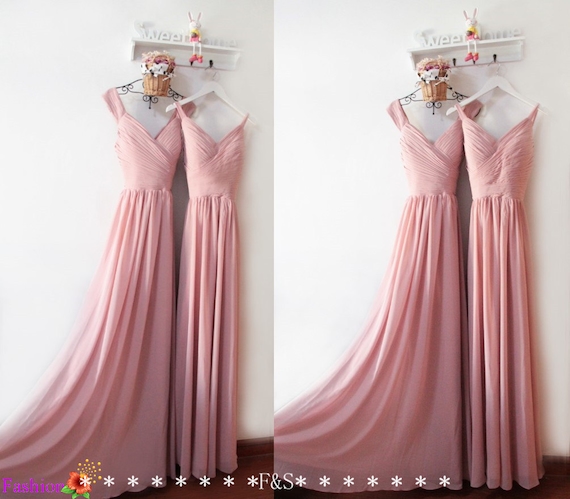 dusty pink elegant dresses