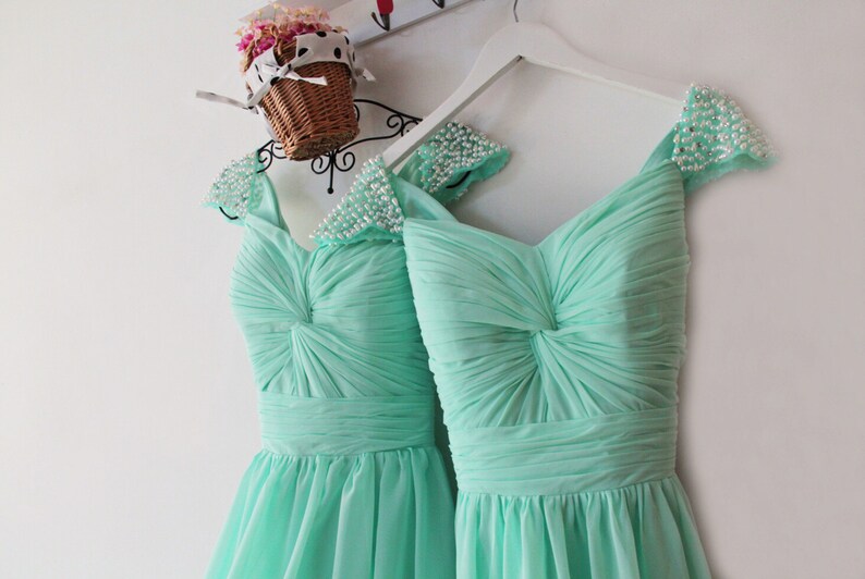 Mint Prom Dress 2015prom Dressesmint Evening Chiffon Etsy