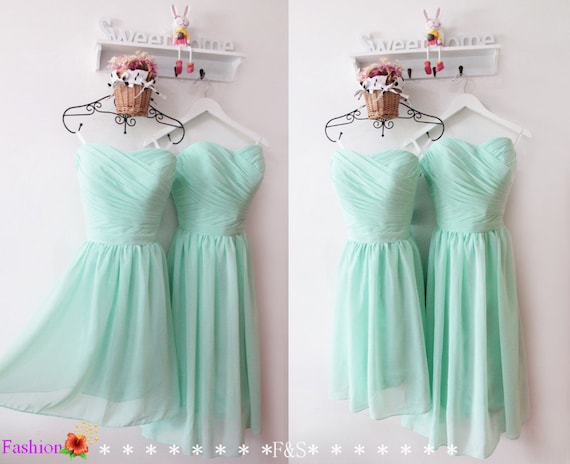 Short Mint Bridesmaid Dress Custom Prom Dress Mint Women's | Etsy