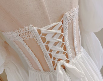 Lace Lantern Sleeve Wedding Dress: Detachable Sleeves Boho Bridal Gown