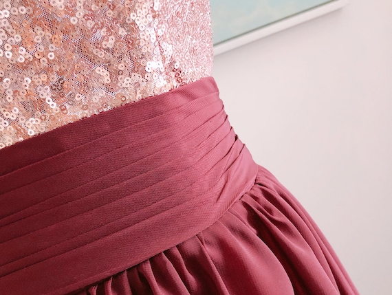 rose gold burgundy bridesmaid dresses 10 Burgundy Bridesmaid Dresses From Real Weddings