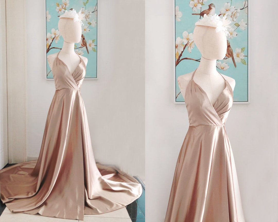 Elegant Satin Slit Long Party Dress Formal Evening Gown cc2912