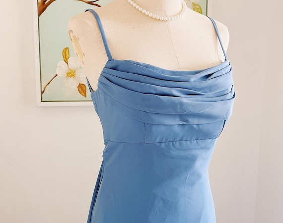 simple bridesmaid dresses blue Blue Chiffon A-Line Mismatched Bridesmaid Dresses, Dress B