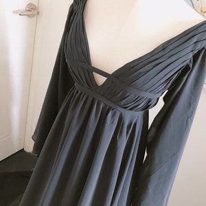 4510522 Black Chiffon Empire Dress