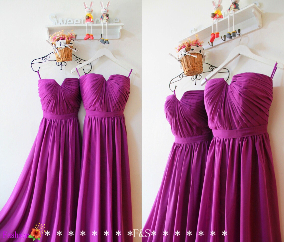 Dark Purple Bridesmaid Dresses Strapless