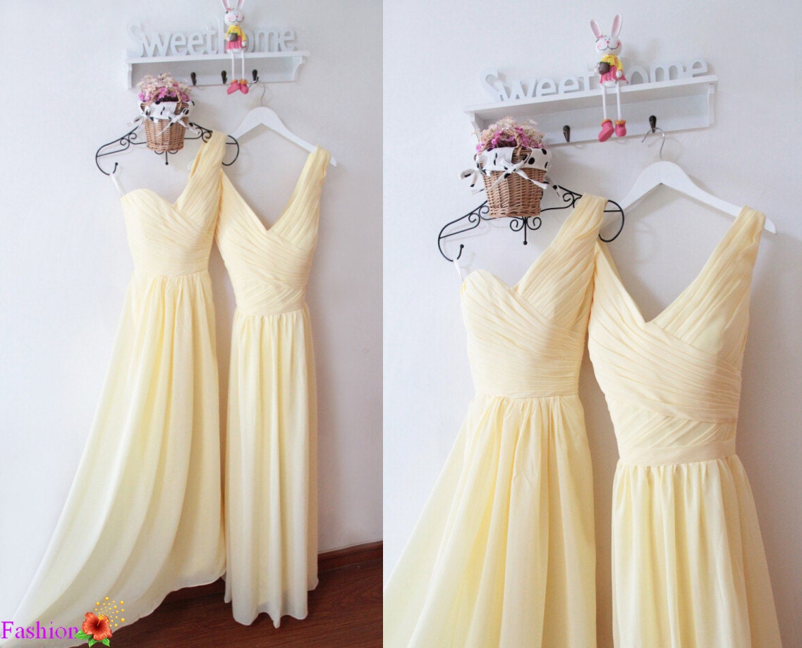 pale yellow bridesmaid dresses