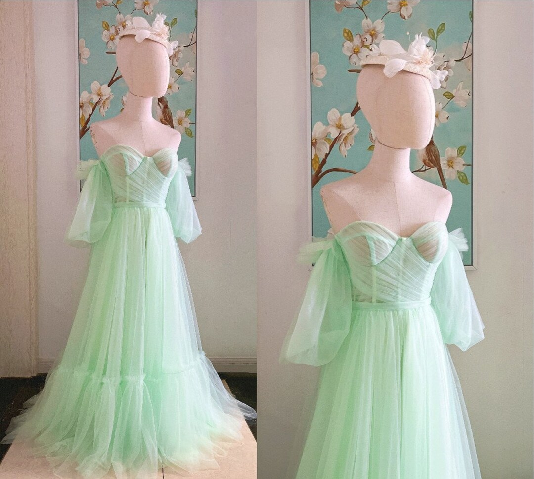 Beautiful Long Lantern Sleeves Prom Dress Evening Gown Gala Dress Y5160