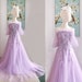 Lilac Off Shoulder Tulle Lace Prom Dress,Lantern Sleeve Vintage Prom Evening Dress,Purple Lilac Fairy Birthday Dress 