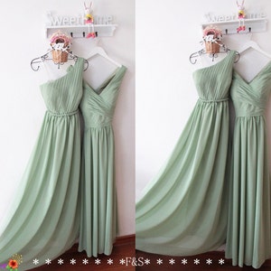 Sage Green Bridesmaid Dresses One Shoulder Sage Green Bridesmaid Dresses Sage Bridesmaid Dresses image 1