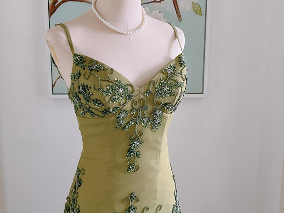 olive green dress homecoming Strapless Tight Mini Party Dress fg6177 Item Descriptions Y2K Olive Beaded Short Homecoming