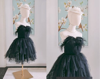 cute black feather homecoming dresses,short black sweetheart prom homecoming dresses 2023