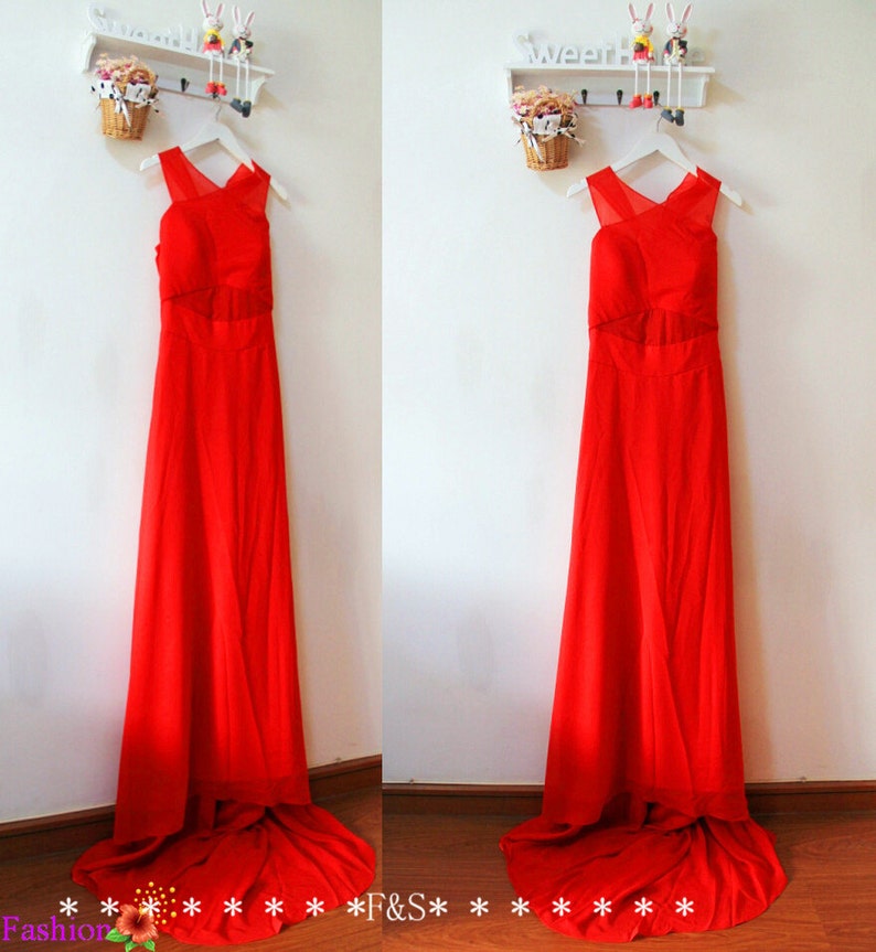red gown backless