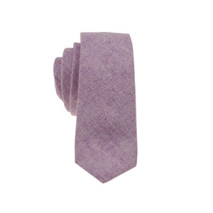 Taro Purple Wool Ties. Lilac Purple Wedding Tie.Mens Taro Wool Neckties.Solid Purple Ties.With Matching Pocket Square Option.