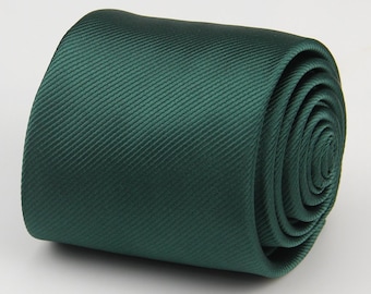 Dark Green Ties For Men - Satin Stripe Tie - Mens Forest Color Necktie - Wedding Gift