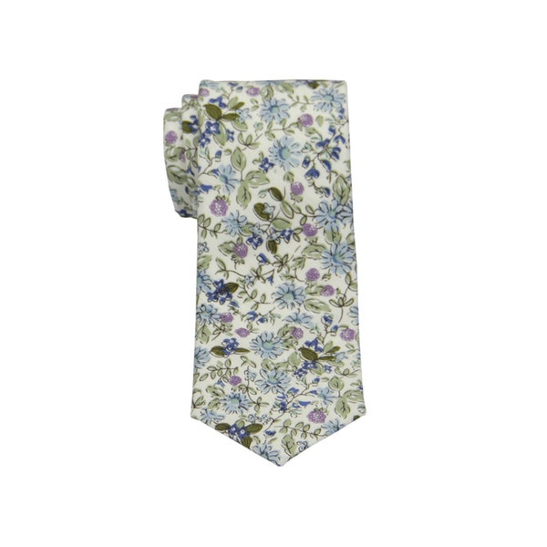 Sage Green Tie. Sage Floral Tie. Dusty Sage Ties for Men. Dusty Sage Green Floral Tie Pocket Square.