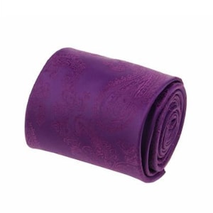 Purple Paisley Ties.Mens Purple Silk Ties.Purple Neckties for Men.Standard Width.IPurple Wedding Ties.Gifts.Extra Long Tie Option Available.