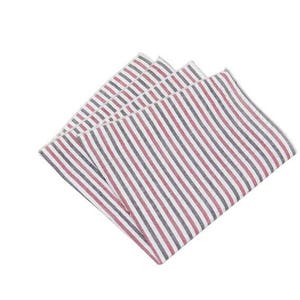 Seersucker Pocket Square.Mens Handkerchief with Navy and Red Stripe.Cotton Hankies.Gift Ideas.