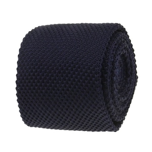 Corbatas de punto azul marino, corbatas marineras para hombre, corbatas de punto azul oscuro para hombre. Corbatas marineras para boda. Corbatas azul marino.