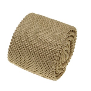 Champagne Ties for Men. Champagne Necktie for Men. Champagne  Knitted Ties for Wedding.