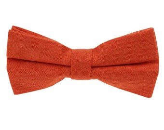 Orange Bow lino Ties.Orange Bowties per Men.Burnt Orange Bow Ties.Orange matrimonio Bowtie. Regali di Bowties.Mens groomsmen.