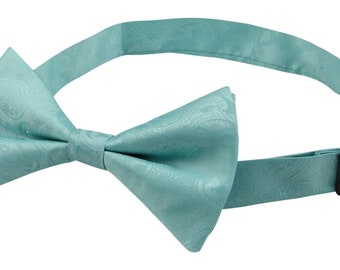 Spa Bow Tie. Spa Bowtie. Light Mint Green Bowtie. Spa Bowtie. Spa Silk Paisley Bowtie