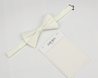 Ivory Bow Ties -  Ivory Cream Paisley Bowtie for Men Kids - Wedding Groomsmen Groom