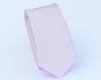 Blush Pink Tie.Blush Solid Ties for Men.Blush Pink Wedding Ties.Light Pink Slim Groomsmen Tie.