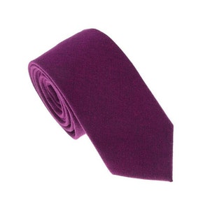 Plum Purple Wool Ties.Plum Skinny Tie.Purple Wool Neckties for Men.Mens Wedding Ties.Plum Wedding Gift.Groomsmen Gift.