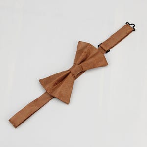 Copper Bow Ties - Mens Light Timber Brown Paisley Bowties -  Rust Bow Tie for Men Kids Boys - Azazie Wedding Color