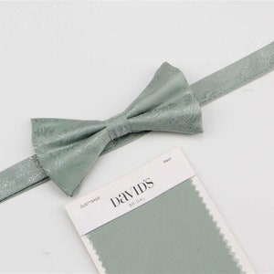 Dusty Sage Bowtie. Dusty Sage Green Bow Ties. Bowtie Match to Davids Bridal Dusty Sage Color. Dusty Light Sage Bow Tie.