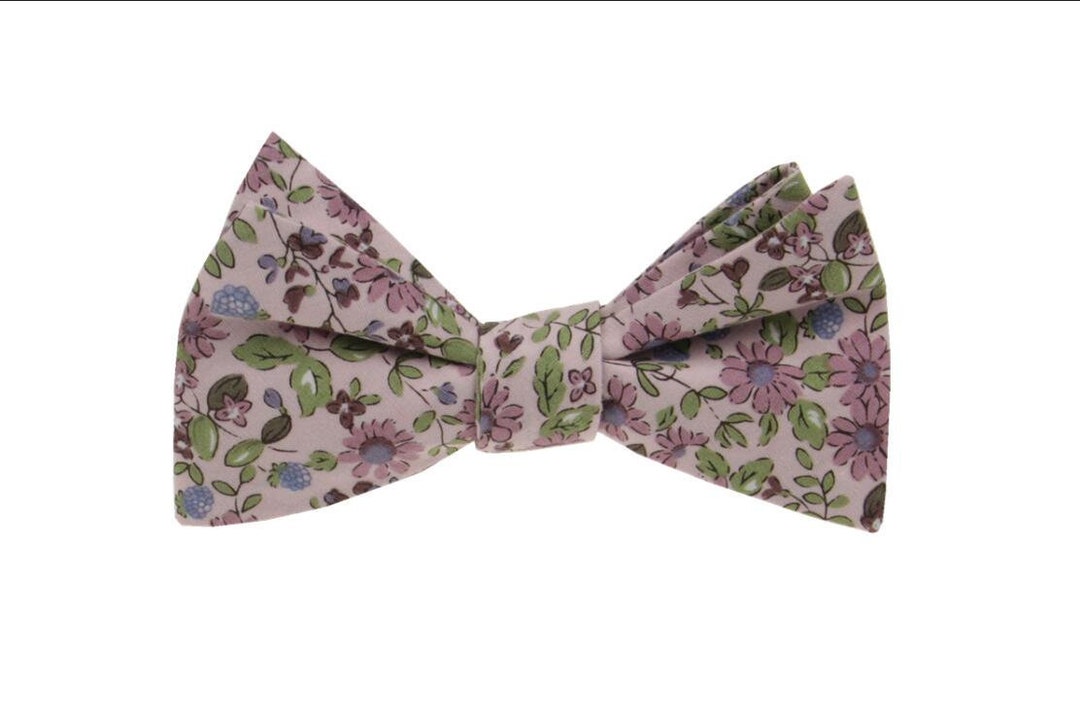 Orchid and Lime Green Floral Bowties. Lilac Floral Bowtie - Etsy