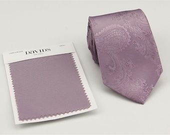 Corbatas de neblina de lavanda. Corbatas moradas polvorientas para hombre. Pajarita cuadrada de bolsillo con corbata de boda morada polvorienta