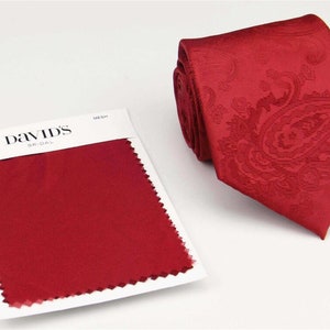 Apple Red Tie. Mens Tie Apple. Burgundy Neckties for Men. Burgundy Wedding Tie Pocket Square Bow Tie Option.