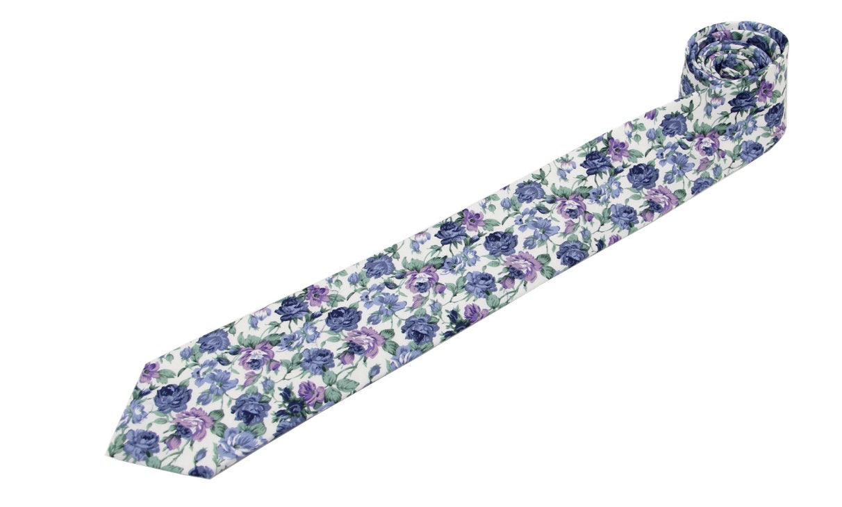 Dusty Blue Floral Ties for Men. Dusty Blue Neckties for Etsy UK