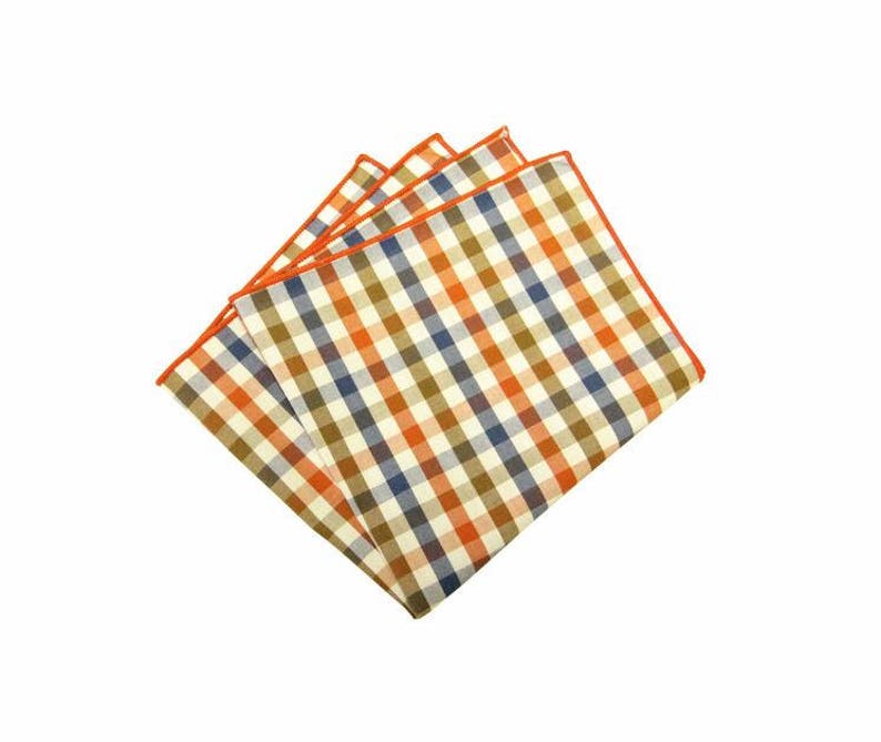Plaid Pocket Squares.gingham Pocket Square.cotton Etsy