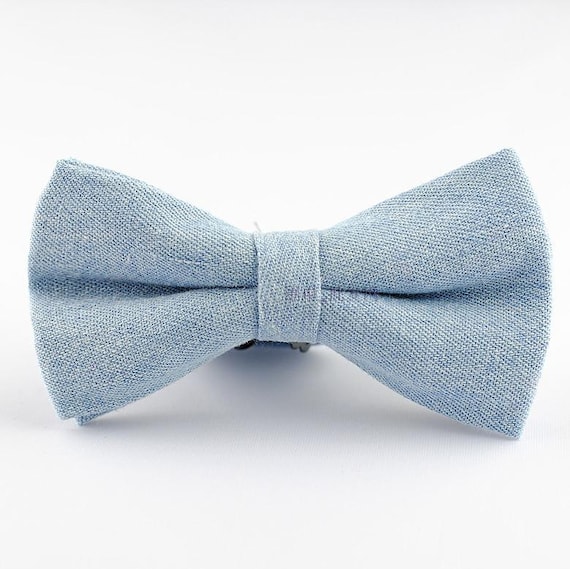 Light Blue Bow Tie.Denim Bow TieSolid Bowtie for Men.Bowtie Etsy
