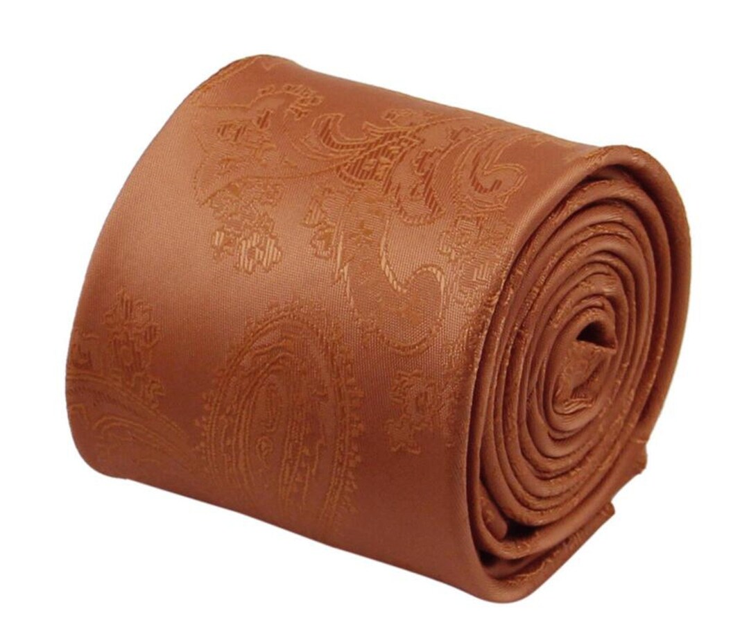 Copper Ties. Light Copper Neckties for Men. Light Brown Tie. Mens Tie
