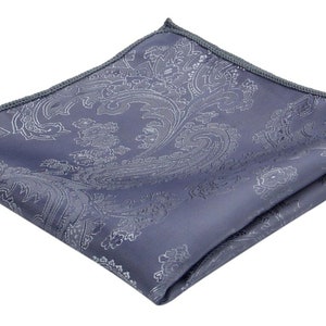 Steel Blue Pocket Square.  Steel Blue Pocket Squares. Twilight Handkerchief. Twilight Blue Hanky for Wedding Groomsmen Groom.