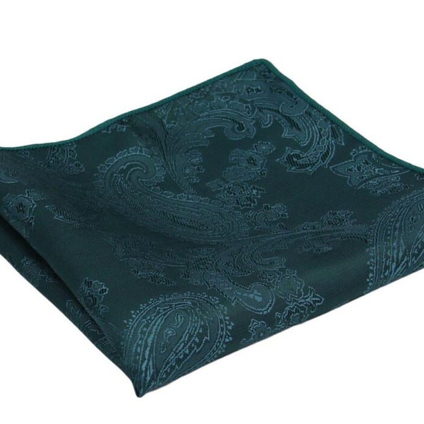 Gem Pocket Square. Dark Emerald Green Pocket Sqaures. Gem Green Hanky for Wedding Groomsmen Groom.