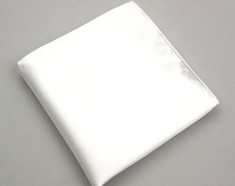 White Pocket Squares.Mens Pocket Square.White Silk blending Handkerchief.Wedding Pocket Squares.