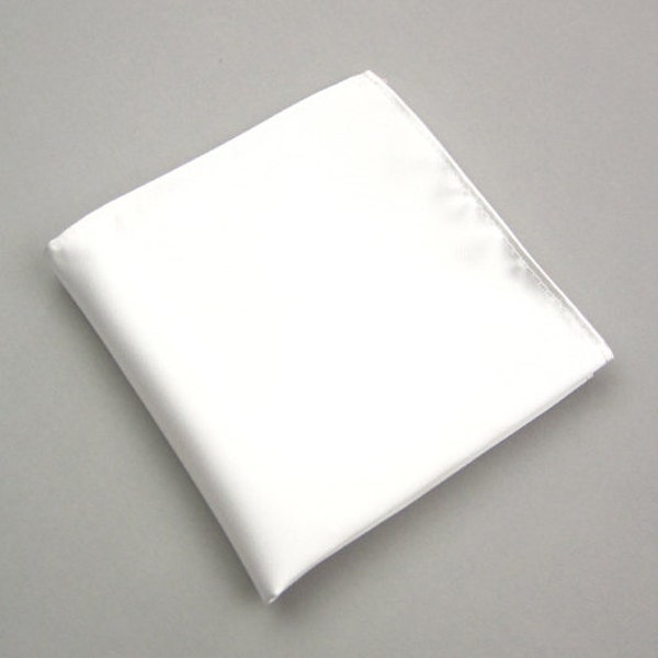 White Pocket Squares. Mens Pocket Square. White Silk blending Handkerchief. Wedding Pocket Squares.
