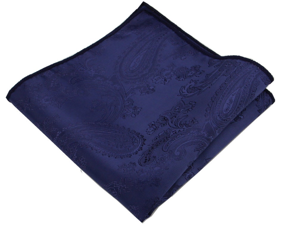 Navy Blue Black Paisley Tie Set for Formal Wear XL, 160cm